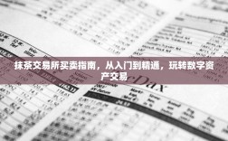 抹茶交易所买卖指南，从入门到精通，玩转数字资产交易