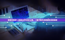 欧联交易所1.0版本APP正式上线，一键下载开启便捷投资新体验