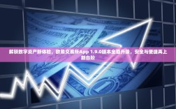 解锁数字资产新体验，欧易交易所App 1.9.0版本全面升级，安全与便捷再上新台阶